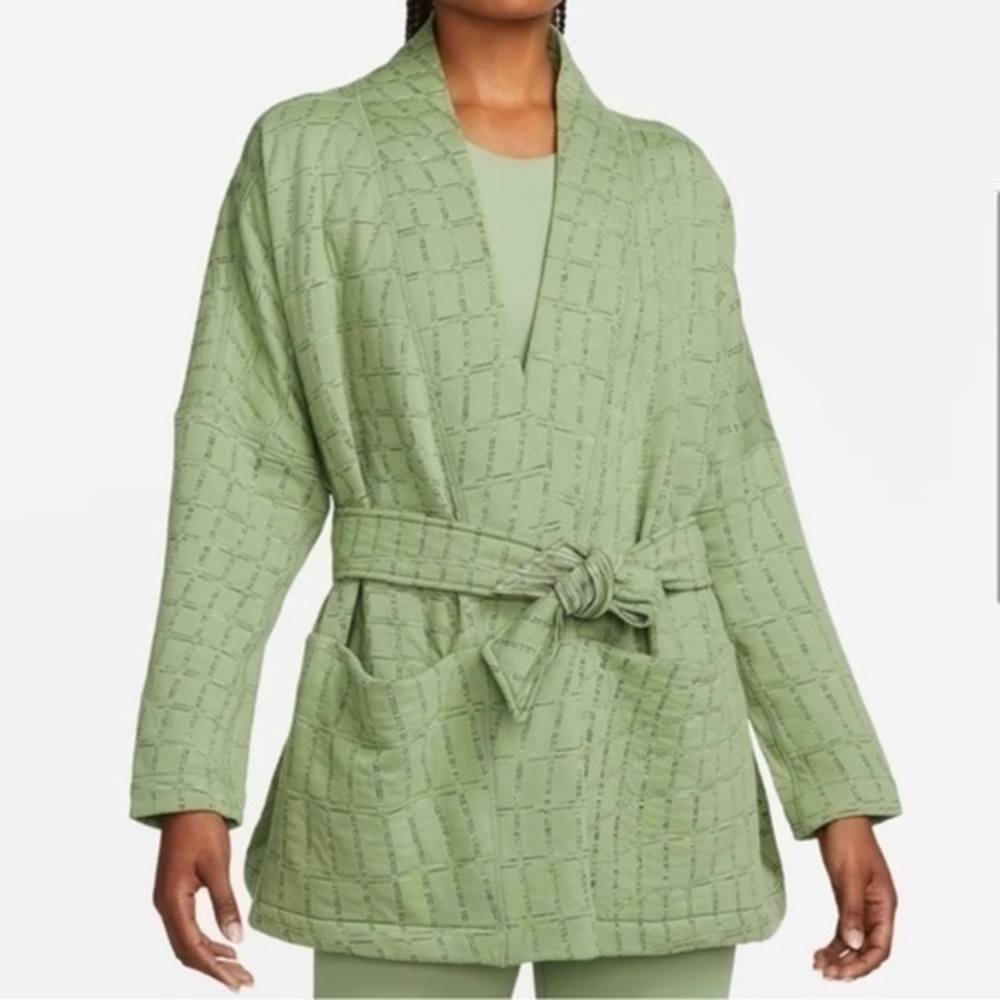 Nike Womens Yoga Therma Fit Jacquard Reversible Oversized Kimono Top size XL